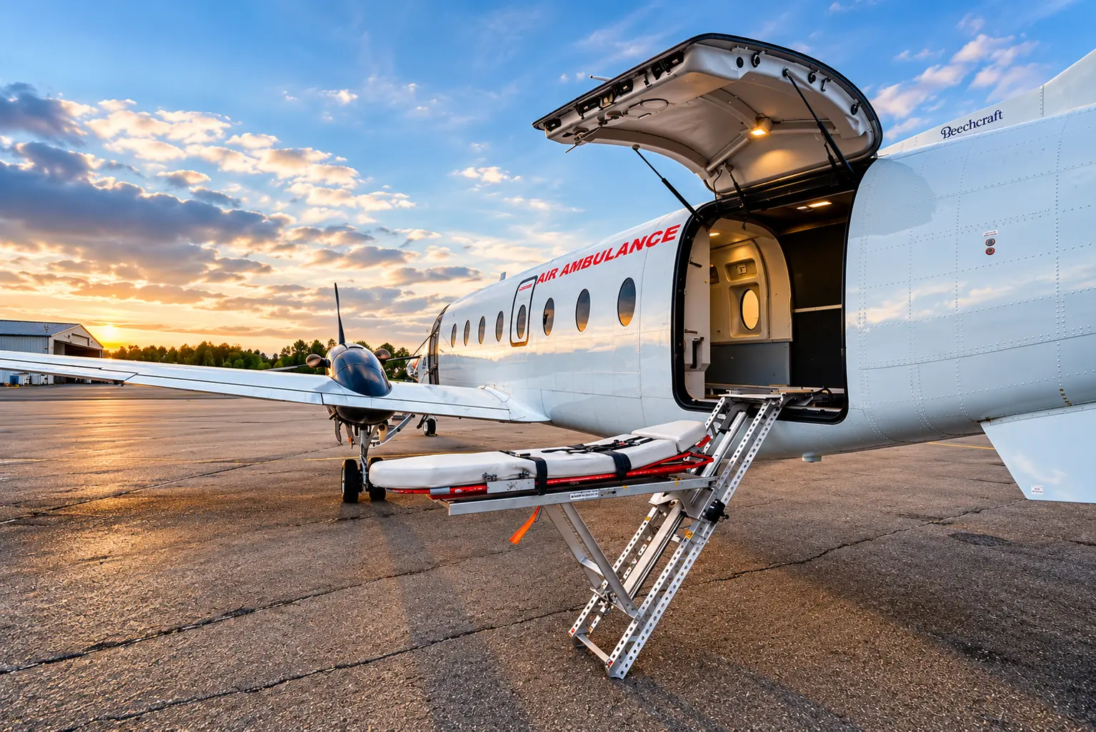 MEDI-MAXX powered patient-loading system deployed at the rear door